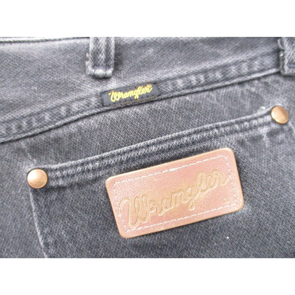 VINTAGE Wrangler Jeans Mens 30x36 Black 13MWZ Cowboy Straight Western Denim USA - Picture 3 of 14